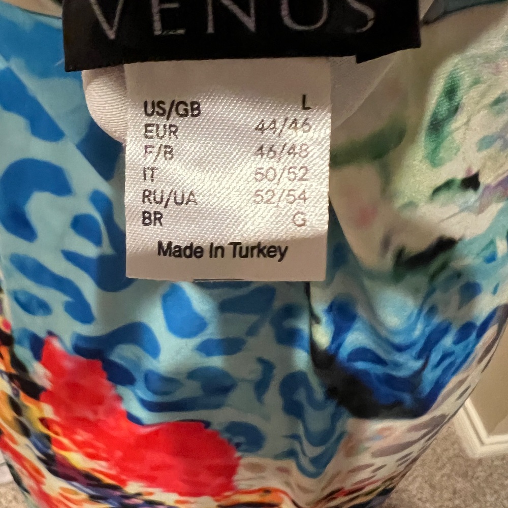 VENUS Maxi Dress size L Topical Bright Beach Cruise Pool Vacation - Picture 8 of 10